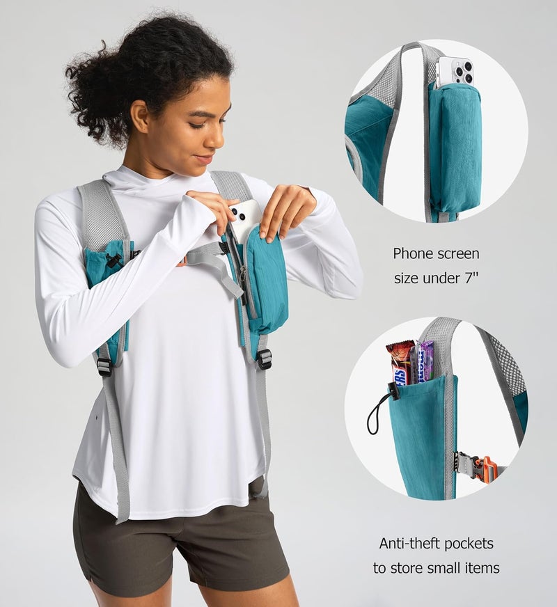 Uselike 10L Small Hiking Backpack Travel Daypack Lightweight Packable Back Pack for Women Men(Teal Blue) - Image 4